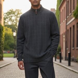 NWT JOS A BANK 1/4 ZIP SWEATER MENS SIZE MEDIUM